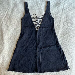 Victoria's Secret Vintage Floral Lace Sheer Babydoll Slip Dress Small